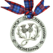Scottish Christmas Ornament, Pendant, DAR Tartan